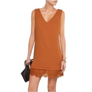Sandro Rocket Silk Organza Crepe Orange Dress